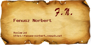 Fenusz Norbert névjegykártya